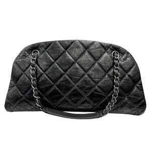 Chanel Calfskin Coco Chain Black Tote Mark Mademoiselle Bag